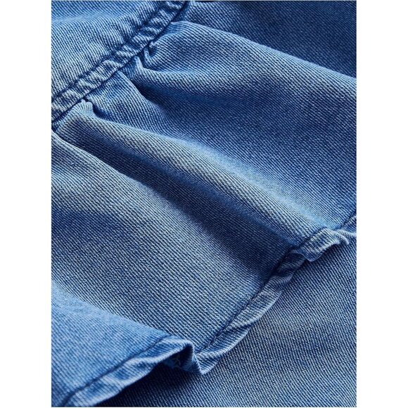 Women's Plus Size Ruffle Denim Skirt Midi Asymmetrical Layered Y2K - Picture 4 of 5